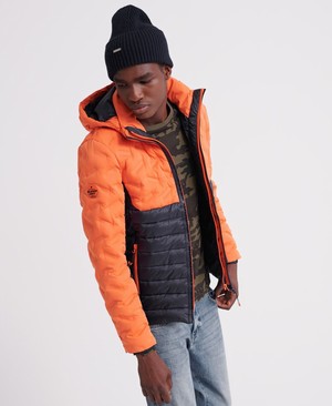 Superdry Radar Mix Quilt Fuji Férfi Kabát Narancssárga | DPCBM8230